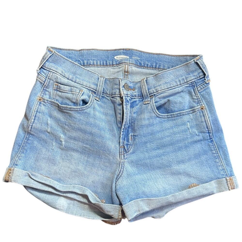 Old Navy Size 4 Boyfriend shorts black, light wash, white wash, med denim shorts - Picture 9 of 9